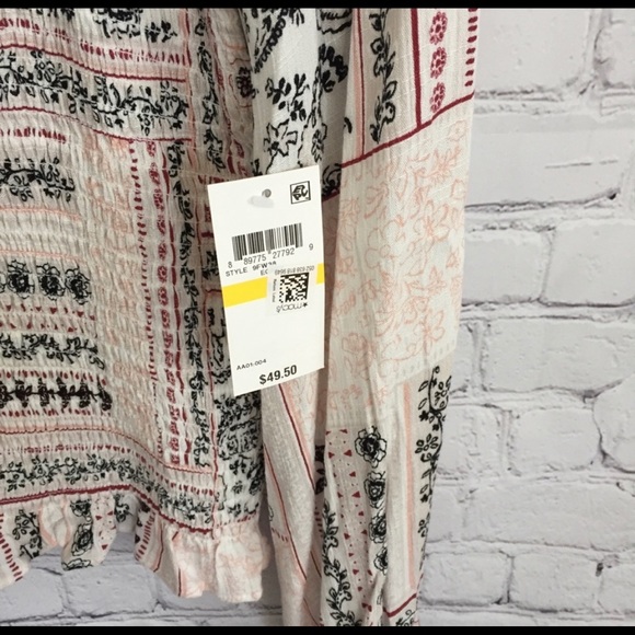 American Rag NWT Poet Sleeve blouse top x small - Picture 6 of 7